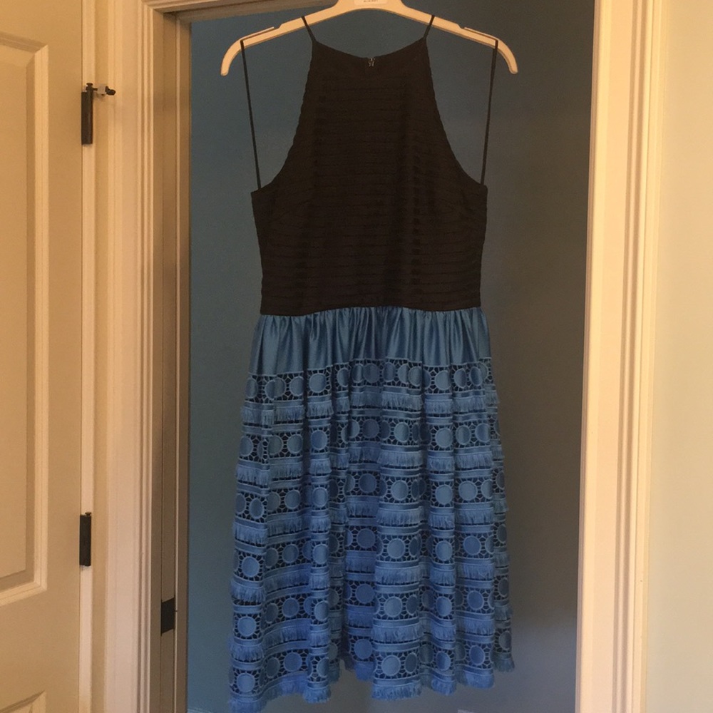 Black/blue Badgley Mischka cocktail dress